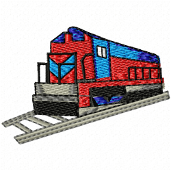 Trains Embroidery Design 7